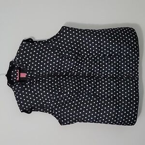 Women Within Black Polka-dot Puffer Vest, Size 1X